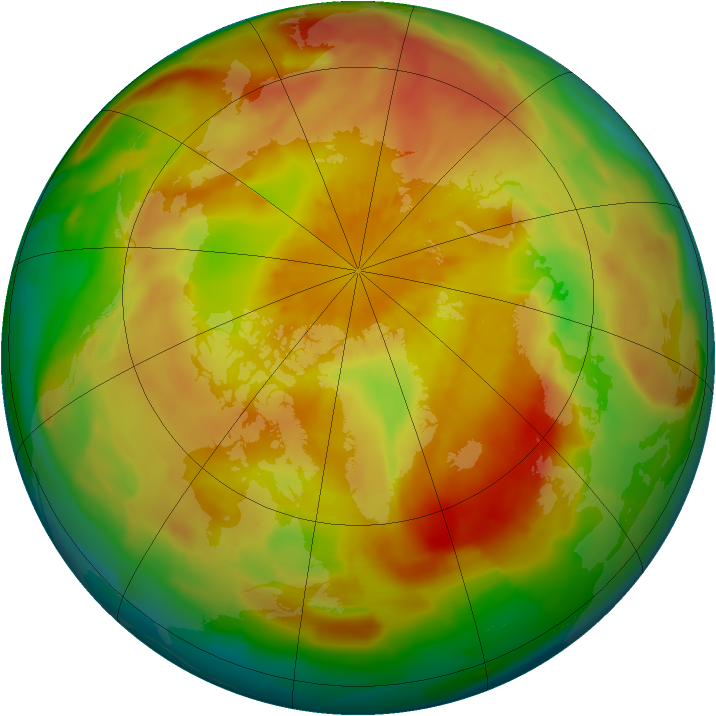 Arctic ozone map for 15 April 2013